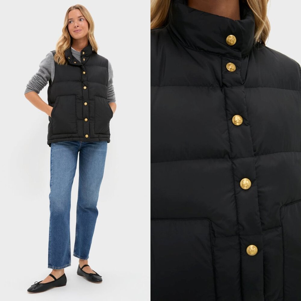 Tuckernuck Black Inez Puffer Vest Size M NWT – Quilted Sleeveless Vest - Picture 3 of 11